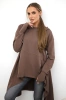 Bluse mit ausgestelltem Saum mocca