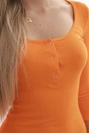 Kleid mit Knopfausschnitt orange