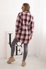Women's flannel checkered shirt with long sleeves red