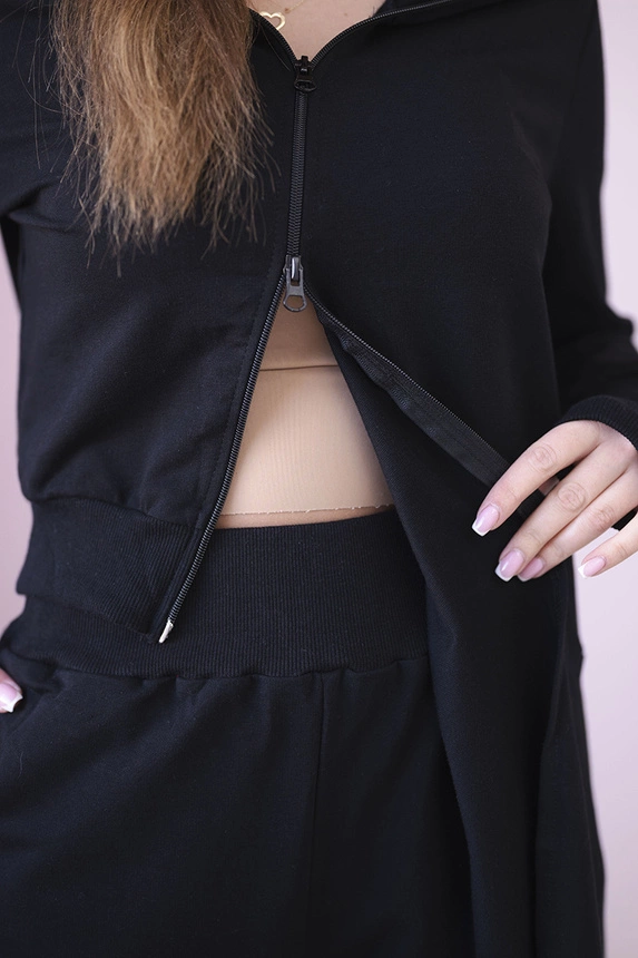 Set sweatshirt with longer side black