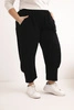 Plus Size women’s pants with a low crotch and elastic waistband black