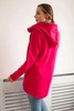 Insulated sweatshirt with longer back and pockets fuchsia