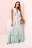 Damenkleid aus Viskose mit Stickerei Minze
