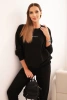 Women's cotton set with Minimal print black