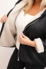 Women's Plus Size jacket with a hood and fleece black