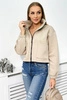 Insulated cotton sweatshirt with zipper light beige