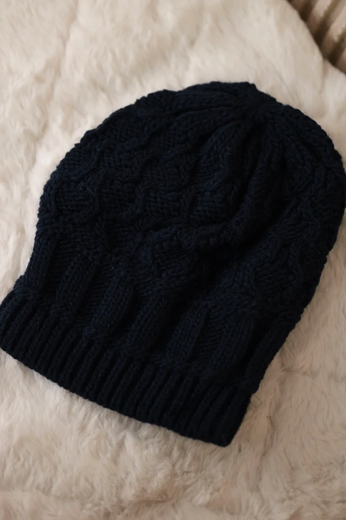 Cap with fleece Marta K231 navy blue