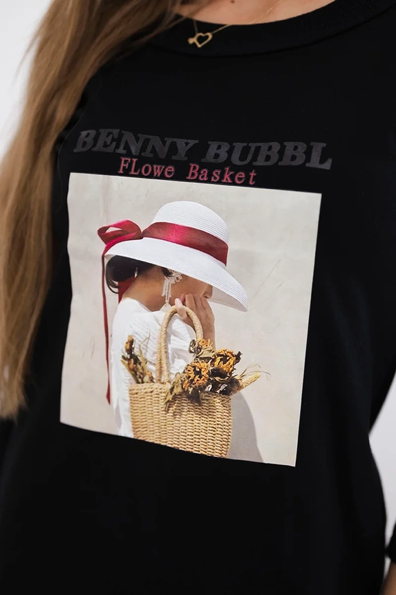 Dress with print Basket čierna