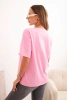 Women's cotton blouse in a classic cut light pink