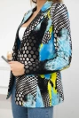 Bedruckte Jacke aus Baumwolle mit Knopf blau