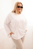 Dámska blúzka Plus Size z bavlnou s vreckom a zrolovaným rukávom kiwi