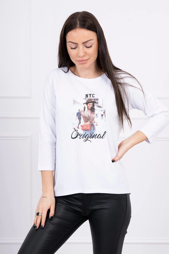 Blouse with print Original white