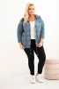 Bluza damska Plus Size bawełniana rozpinana na zamek jeansowa