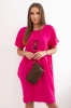 Kleid mit Taschen und Anhänger Fuchsia