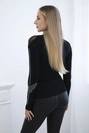 Strickbluse mit Schmetterling aus Zirkonia schwarz