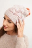 Women's winter hat with decorative knit and pompom K467 beige