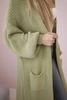 Pullover lange Strickjacke helles Khaki