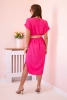 Dress with a decorative belt pink