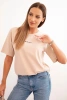 Moteriška medvilninė bluzonė su Minimal spauda bežinė