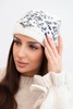 Women's wool winter hat with decorative crystals K399 black