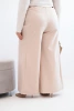 Plus Size women's pants with wide legs and pleats beige
