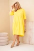 Dámská bavlněná sukýnka Plus Size s volány a ohrnutým rukávem žlutá