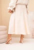 Women's flared viscose skirt light beige