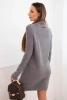 Women's dress made of viscose knit with a wide collar gray