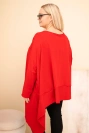 Damen Tunika Plus Size aus Baumwolle mit asymmetrischem Saum rot