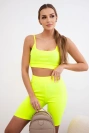 Set with high-waisted pants yellow neon