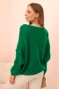 Women's sweater with a V-neck and buttons green