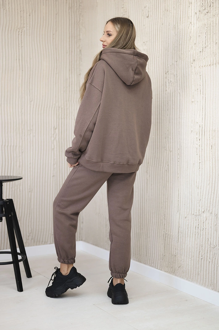 Baumwoll-Set mit gestickter Aufschrift Paradise mocca