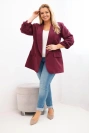 Dámská elegantní bunda Plus Size slivková