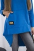 Sweatshirt with long back and hood mauve blue