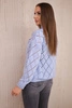 Sweater high neck  with diamond pattern blue