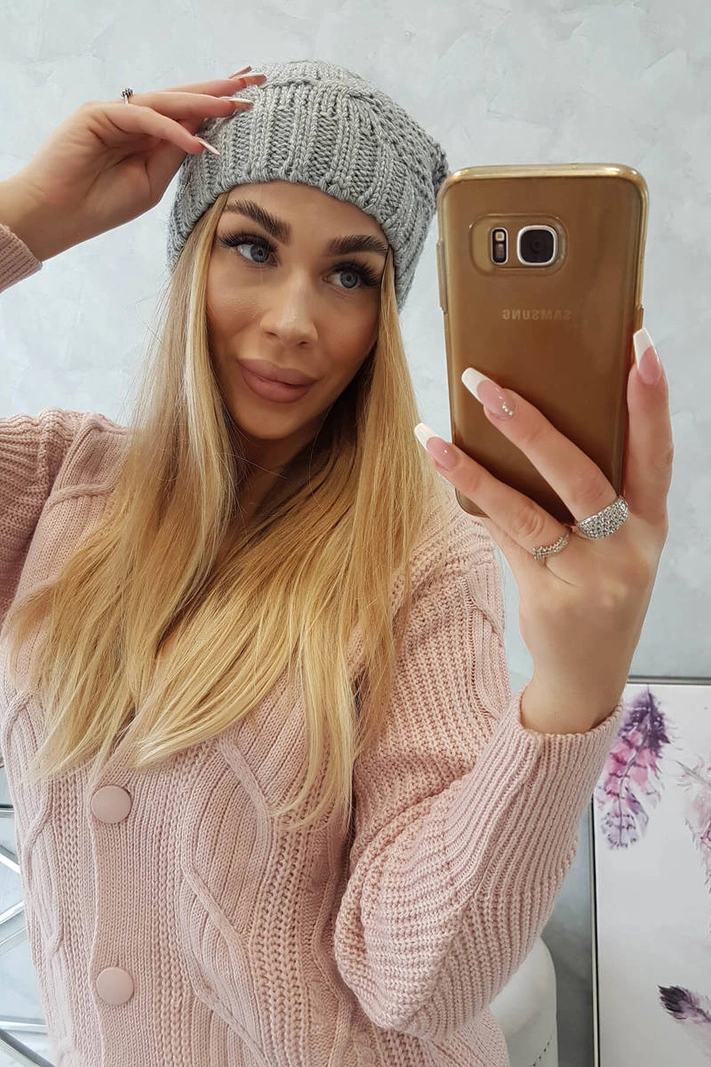 Fleecová čepice Carolina K243 šedá