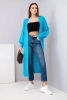 Sweater long cardigan turquoise