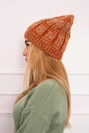 Cap with fleece Melisa K241 orange+gray