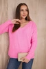 Sweater with V neckline light pink