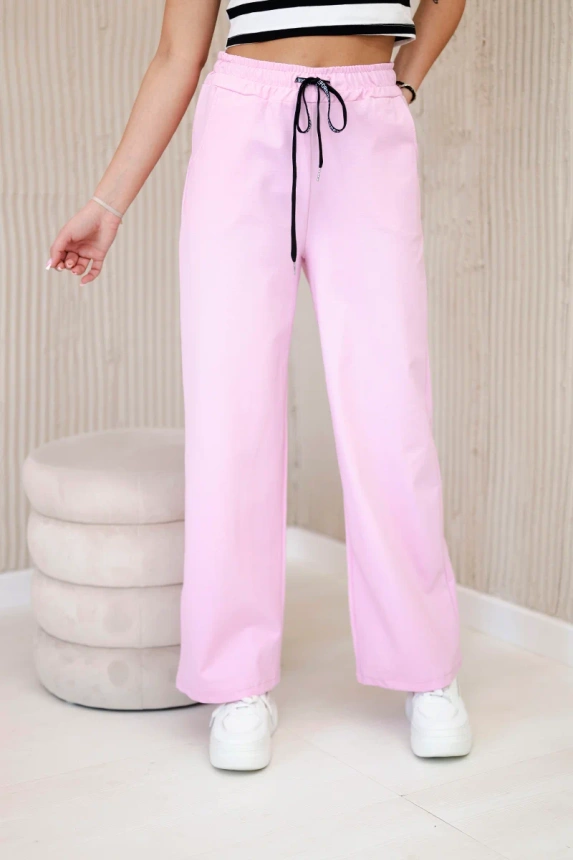 Punto-Hosen mit weitem Bein Hellrosa