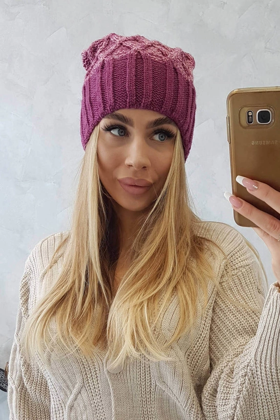 Milano fleecová čepice K203 pink melange+dark pink