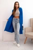 Women's cotton cardigan with long sleeves cornflower blue