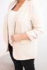 Women's Plus Size Unbuttoned Blazer with Lining XL/2XL beige