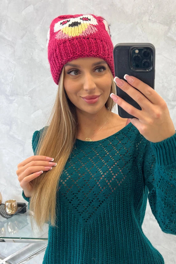 Dámska čiapka Ofelia K349 fuchsiová