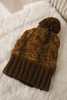 Cap with fleece Paryż K213 brown + mustard