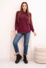 Women's sweater with soft texture and long sleeves plum