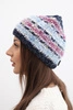 Women's wool winter hat with decorative crystals K399 black