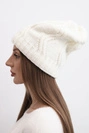 Mütze mit Fleece Sylwia K244 ecru