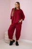 Baumwoll-Sweatshirt-Hosen-Set weinrot