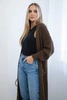 Löcher-Strickjacke mit Taschen braun